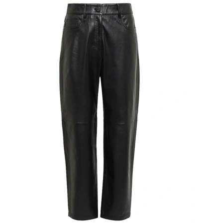 's Max Mara Liana High-rise Leather Pants In Black