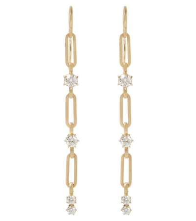 Jade Trau Pia Small 18kt Drop Earrings With Diamonds In Yellow Gold