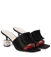 Roger Vivier Cube Crystal-heel Velvet And Leather Mules In Nero