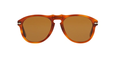 Persol Oval Frame Sunglasses In Brown