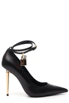 Tom Ford Padlock Ankle Strap Pumps In Nude