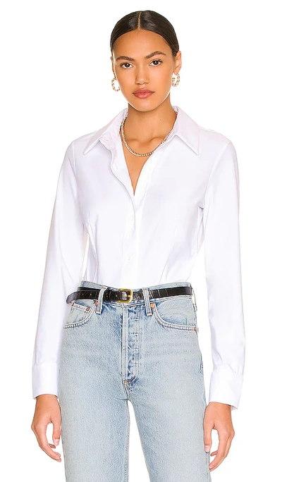 Commando Classic Button Down Bodysuit In White