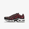 Nike Air Max Plus Big Kids' Shoes In Grey/black/red