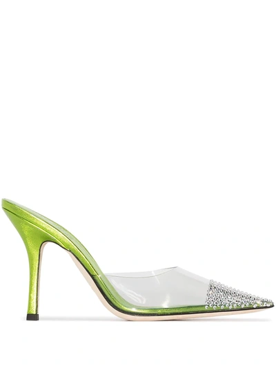 Paris Texas Green Holly 95 Embellished Pvc Mules