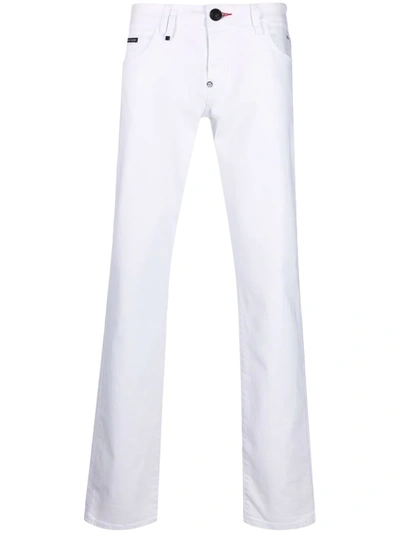 Philipp Plein Mid-rise Straight-cut Jeans In White