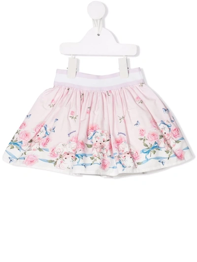 Monnalisa Babies' Floral-print Mini Skirt In Pink