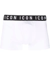 Dsquared2 Logo Boxer Shorts With Elastic Waistband In White