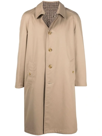 Pre-owned Burberry 1980s Classic Collar Reversible Coat In Neutrals