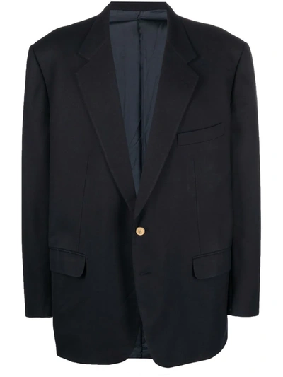 Pre-owned Burberry 1990s Notched Lapels Blazer In Blue