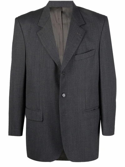 Pre-owned Dior 1990s  Notched Lapels Blazer In Grey