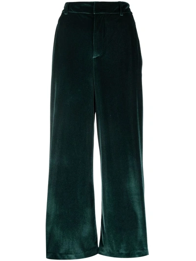 Merci Flared Wide-leg Trousers In Green