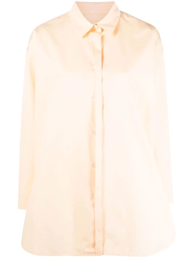 Jil Sander Long-sleeved Cotton Shirt In Orange