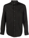 Diesel Twill Cotton Layered Shirt With Long Sleeves In Black