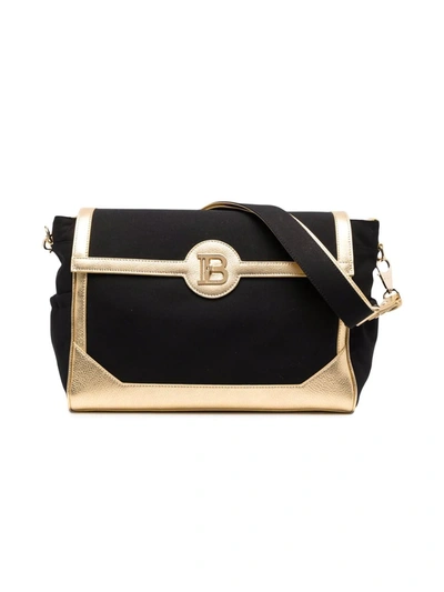 Balmain Logo-plaque Baby Changing Bag In Black