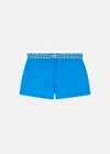 Versace Greca Border Short Swim Shorts In Blue
