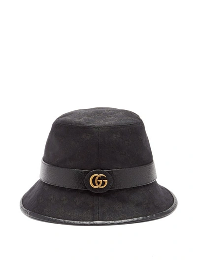 Gucci 饰双g帆布渔夫帽 In Black