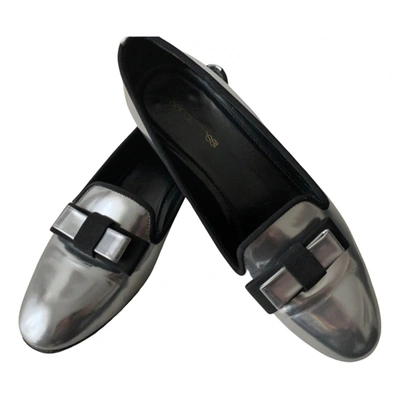 Pre-owned Sergio Rossi Leather Flats In Metallic