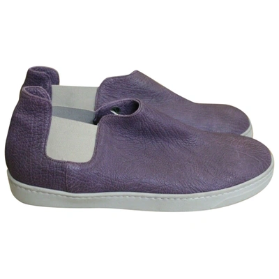 Pre-owned Fausto Santini Leather Trainers In Purple