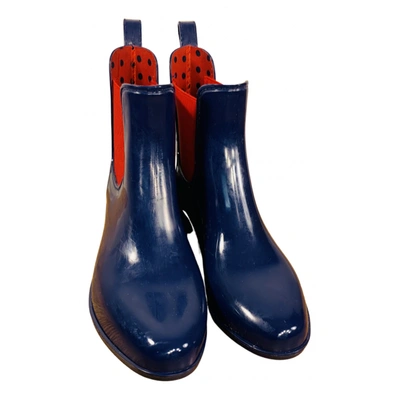 Pre-owned Lauren Ralph Lauren Ankle Boots In Blue