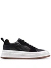 BUTTERO BLACK LEATHER SNEAKERS