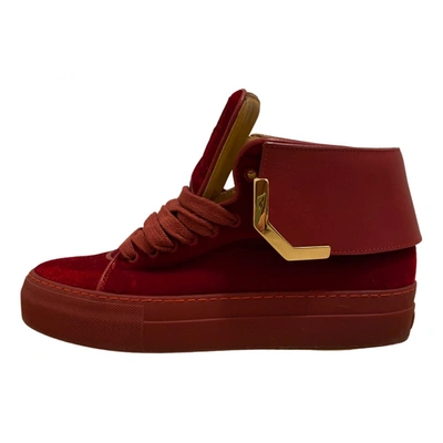 Pre-owned Buscemi Velvet Trainers In Red