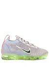 Nike Multicolor Air Vapormax 2021 Flyknit Sneakers In Light Bone  Black  Lime Ice  & Ghost