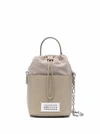 MAISON MARGIELA BEIGE LEATHER CROSBODY BUCKET BAG