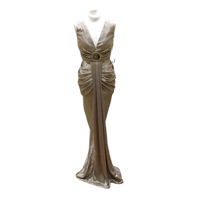 Pre-owned Elisabetta Franchi Maxi Dress In Gold