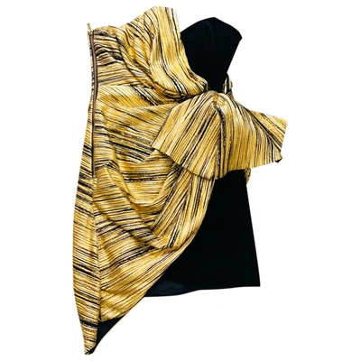 Pre-owned Alexandre Vauthier Velvet Mini Dress In Gold