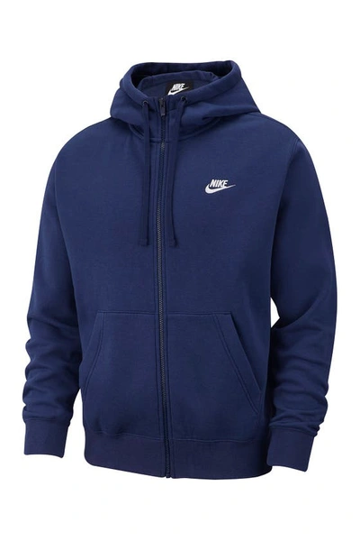 Nike Men's  Sportswear Club Fleece Full-zip Hoodie In Navy