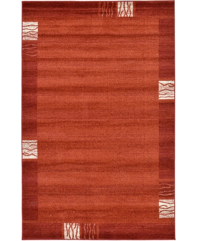 Bayshore Home Lyon Lyo1 5' X 8' Area Rug In Rust Red