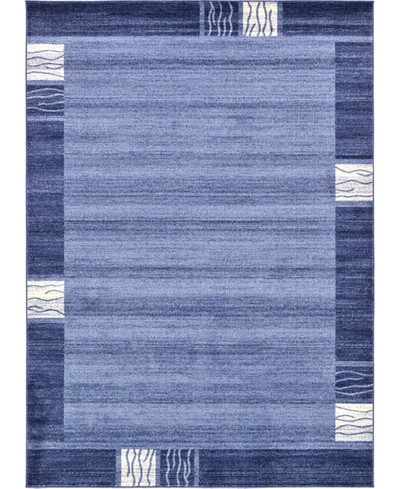 Bayshore Home Lyon Lyo1 7' X 10' Area Rug In Navy Blue