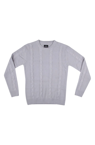 X-ray Cable Knit Sweater In Lilac Hint