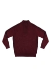 X-ray Quarter Zip Marble Knit Sweater In Burgundy Marled