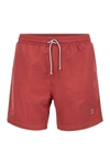 Brunello Cucinelli Swimming Costume With Embroidered Logo In Red