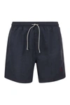Brunello Cucinelli Swimming Costume With Embroidered Logo In Blue