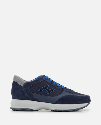 Hogan Interactive H Flock Sneakers In Blue