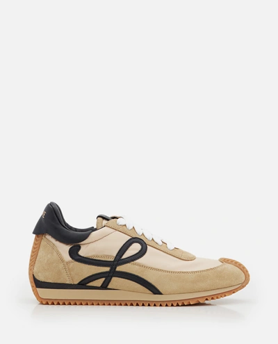 Loewe Low-cut Lace-up Sneakers In Nude
