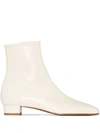 By Far Este 30mm Square-toe Ankle Boots In Neutrals