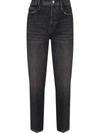 Frame Le Sylvie Cropped Jeans In Black