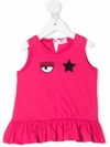 Chiara Ferragni Tank Top In Eyestar Cotton In Pink