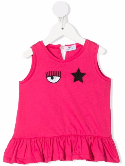 Chiara Ferragni Tank Top In Eyestar Cotton In Fandango