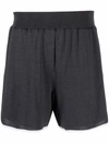 Brunello Cucinelli Cashmere-blend Elastic Waist Shorts In Grey