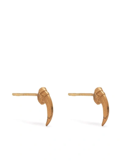 Claire English Scrimshaw Small Stud Earring In Gold