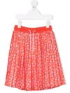 Marc Jacobs Heart-print Pleated Skirt In Red