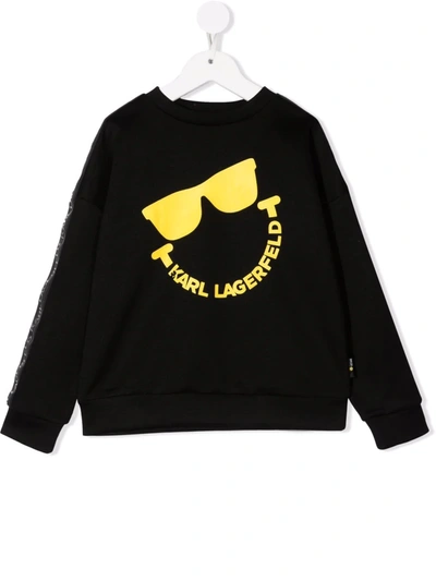 Karl Lagerfeld Kids' Logo印花卫衣 In Black