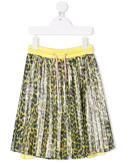 The Marc Jacobs Kids' Leopard-print Pleated Skirt In Yellow