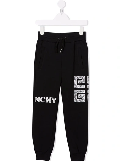 Givenchy Kids' Lace Logo Graphic Sweatpants In Black