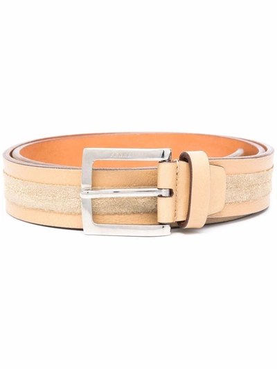 Pre-owned Gianfranco Ferre 1990s Textured Detail Leather Belt In Neutrals