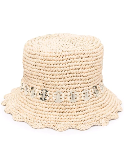 Rabanne Embellished Sun Hat In Neutrals